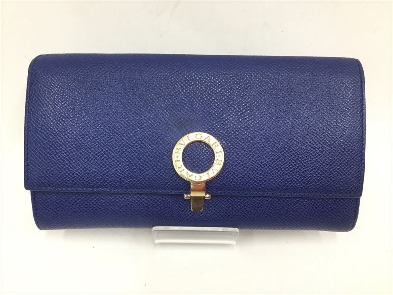 〇〇BVLGARI ブルガリ 二つ折り長財布 レザー ブルーダリア 36317 - 財布