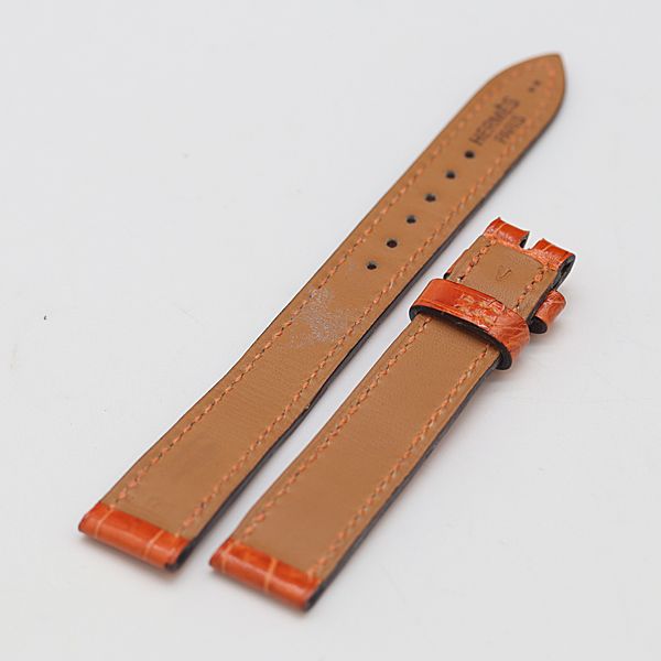 エルメス 純正ベルト オレンジ レザー 14mm用 レディース腕時計 2000000 NSK KTU