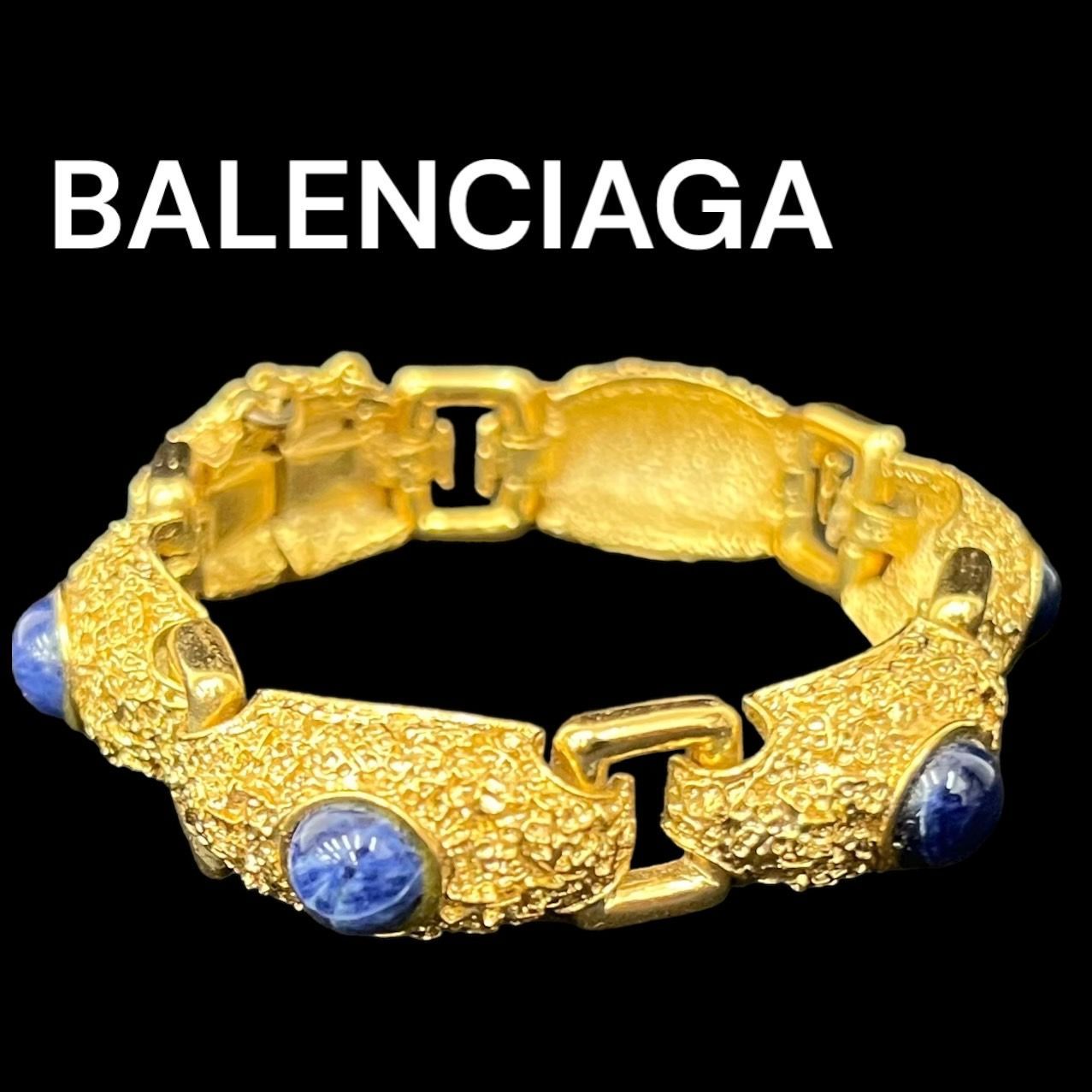 BALENCIAGA バレンシアガ ラインストーン ブレスレット ゴールド ユニ 