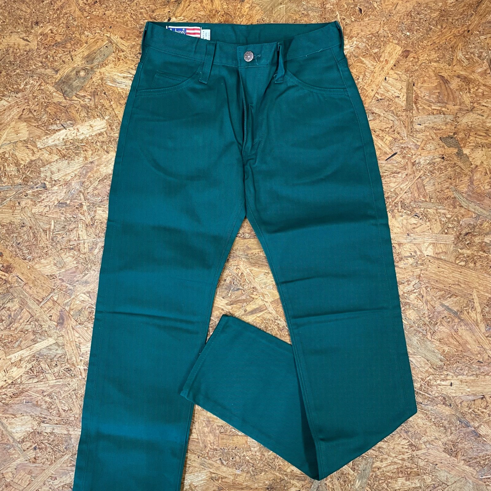 【美品】 BOB JOHNES レトロ 緑 ゴルフパンツ L 91cm 日本製 デッドストック ヴィンテージ Bobson カラージーンズ 28