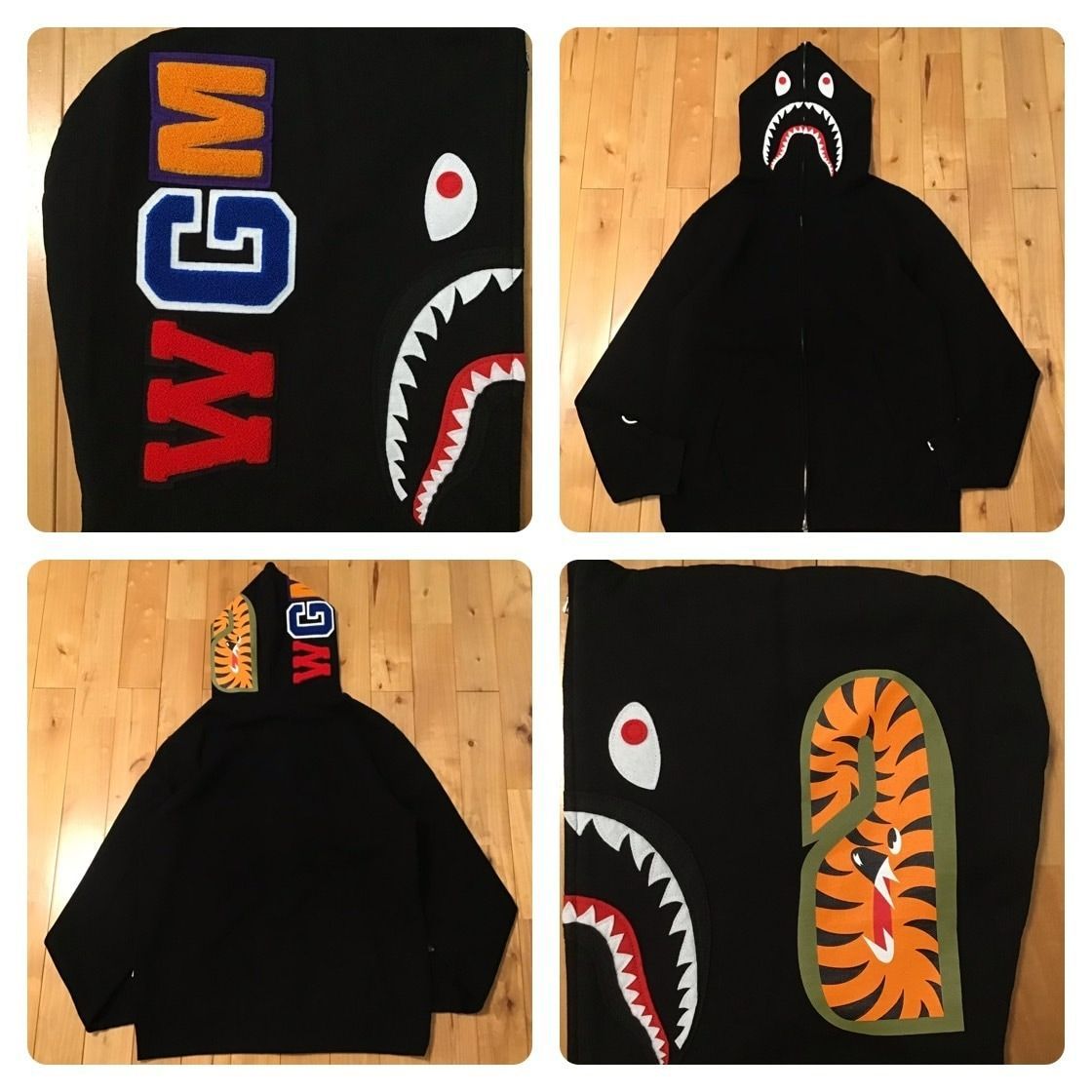 ☆2XL☆ WGM シャーク パーカー ブラック shark full zip hoodie a 