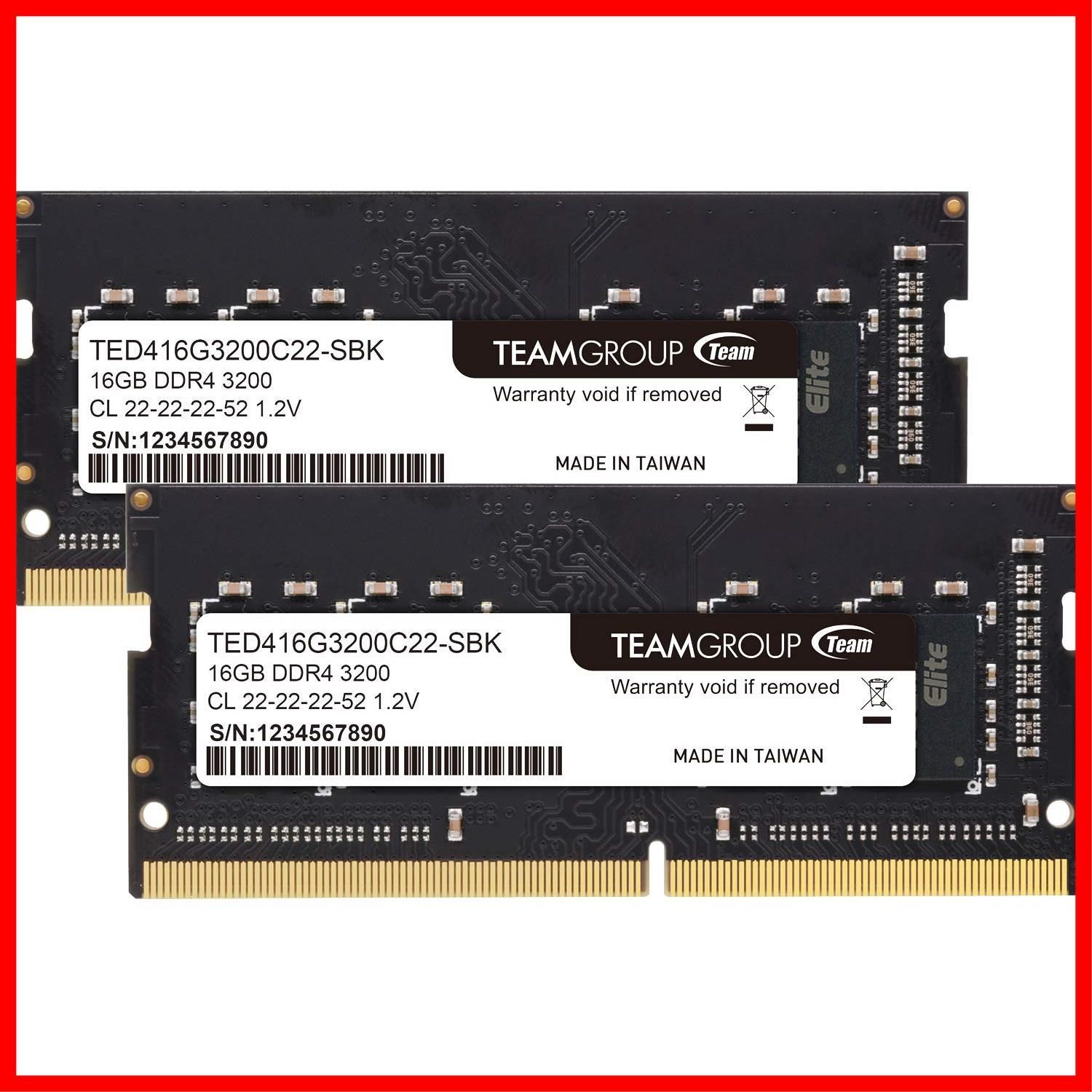 DDR4 Team Group SO-DIMMノートPC用メモリー16GB×1PCパーツ