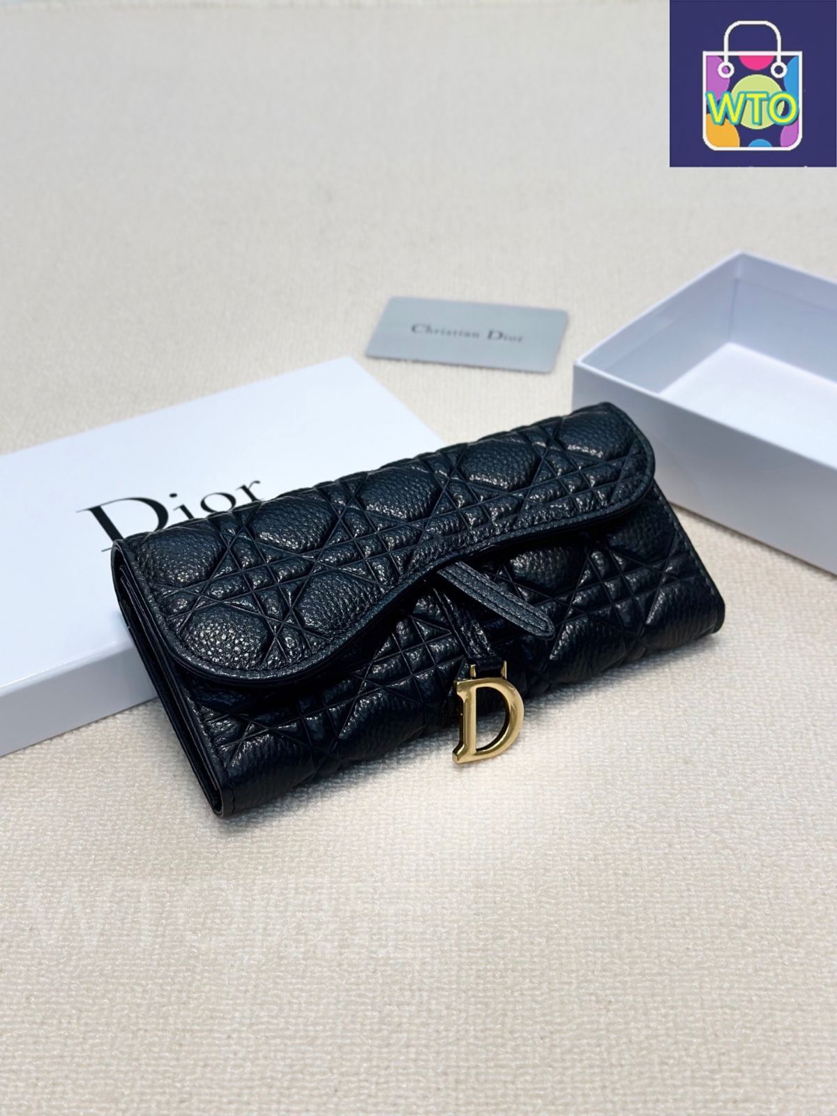 今日特価】Dior レディースウォレット, ブラック, エンボス加工