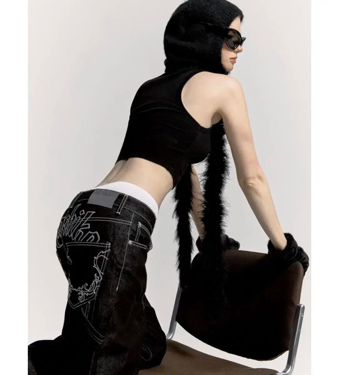 パンツ Kashiko Layered Strap Pants Black Kashiko Layered Strap Pants Black Kashiko Layered Strap Pants