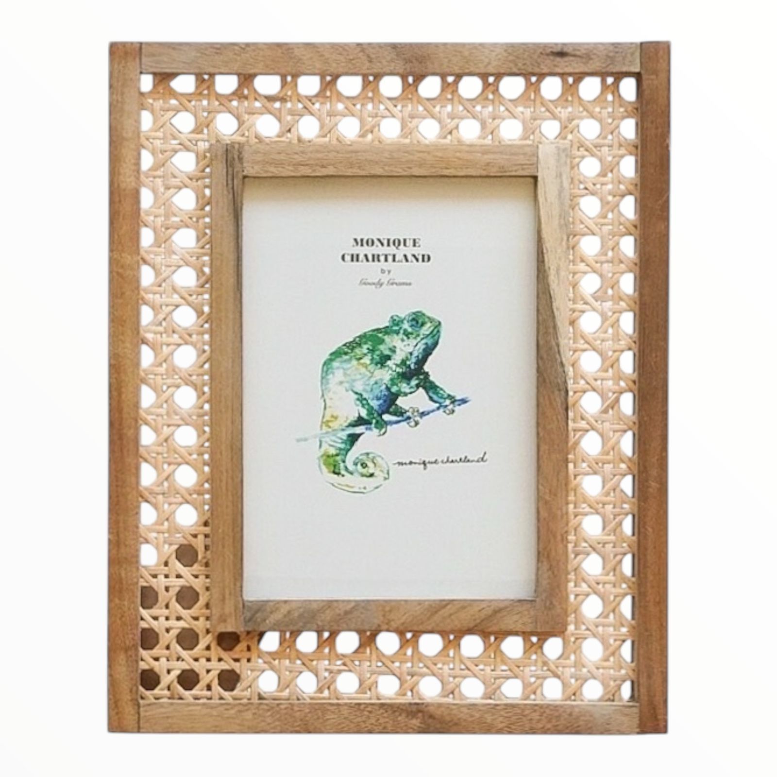 MONIQUE CHARTLAND by Goody Grams モニークチャートランド｜TEAKWOOD-RATTAN FRAME｜輸入フォトフレーム 写真立て｜ハンドメイド おしゃれ｜ギフト プレゼント｜包装可 まとめ買い可｜誕生日 結婚式
