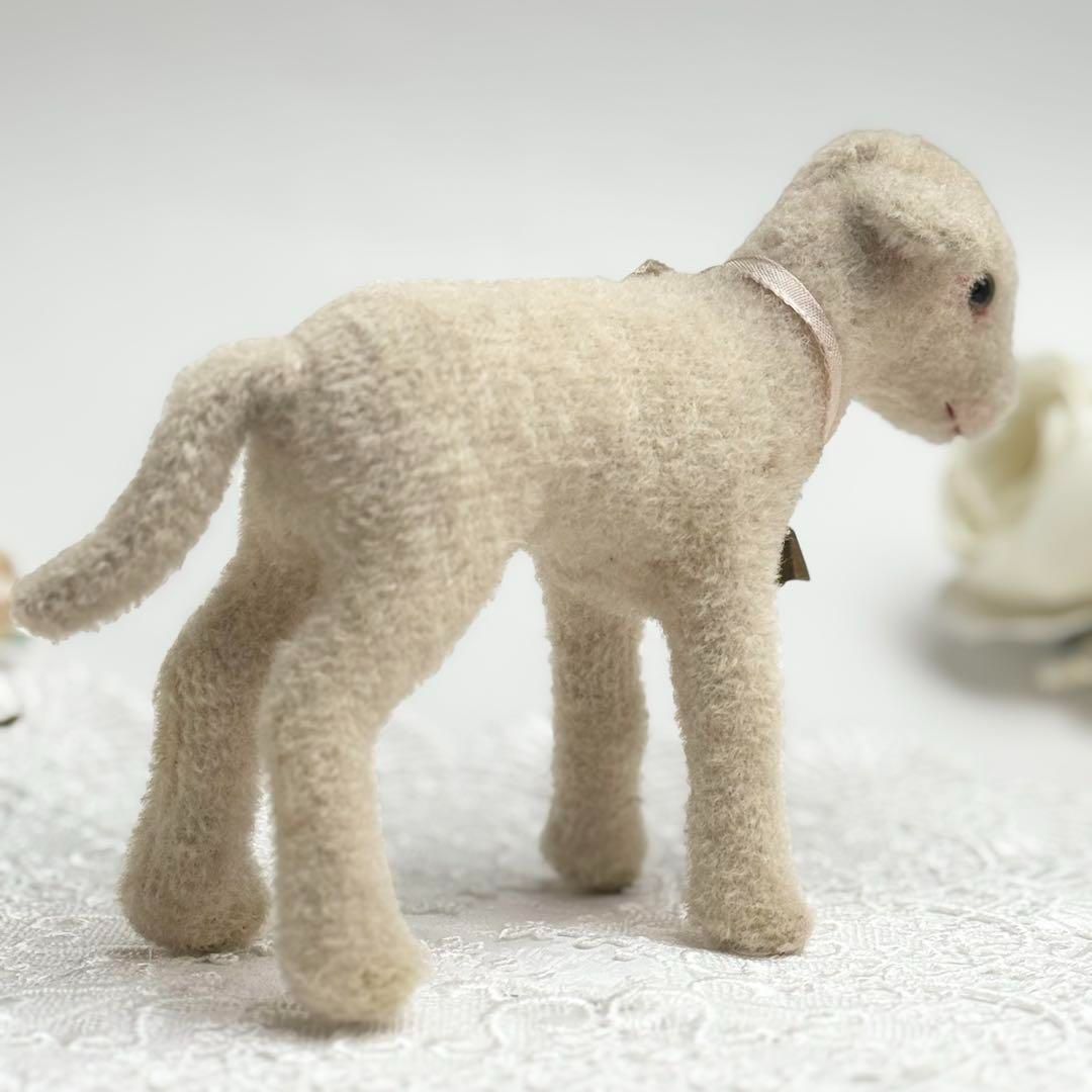 シュタイフLamby 28cmヒツジのランビー羊/ひつじ　Steiff 赤リボン シュタイフLamby 28cmヒツジのランビー羊/ひつじ Steiff 赤リボン
