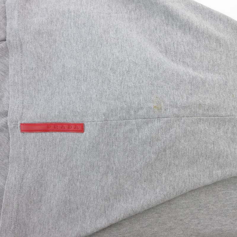 プラダスポーツ PRADA SPORT Tシャツ 半袖 ラバーロゴ M グレー