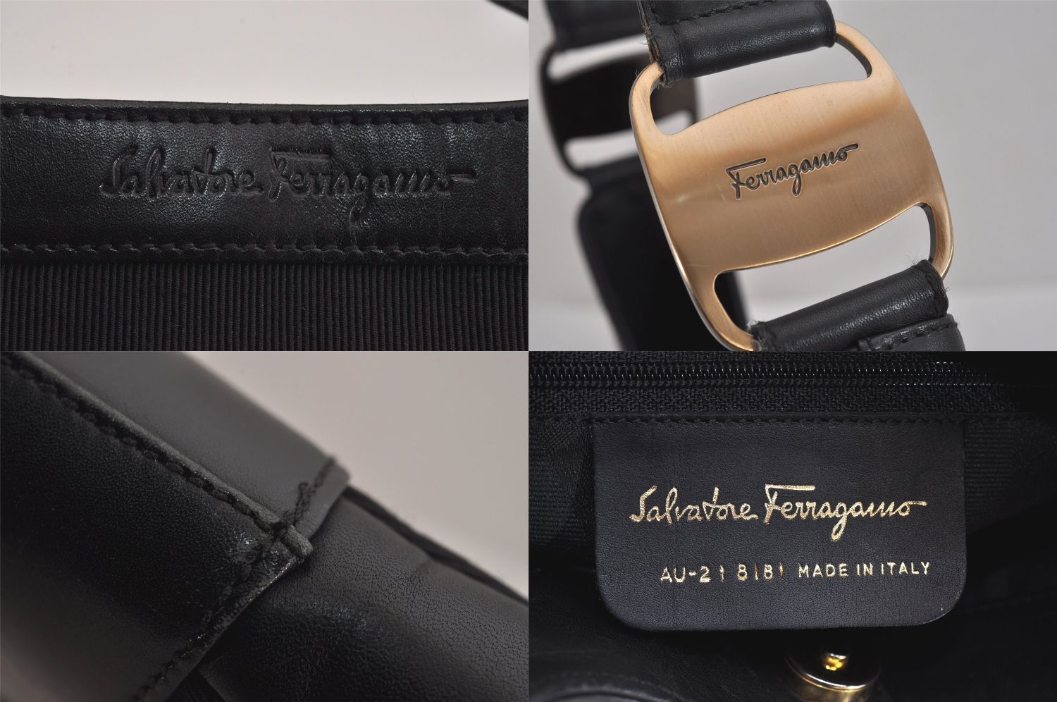 Salvatore Ferragamo フェラガモ ナイロン レザー ショルダー
