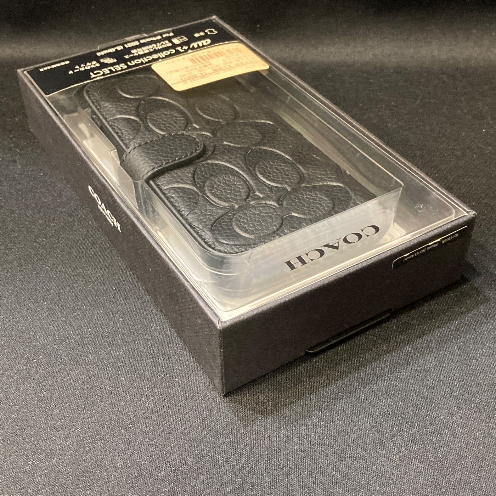 COACH iPhone 13mini用ケース 本革　ブラック 未使用品】COACH コーチ 本革 iphone13 mini 用ケース カバー