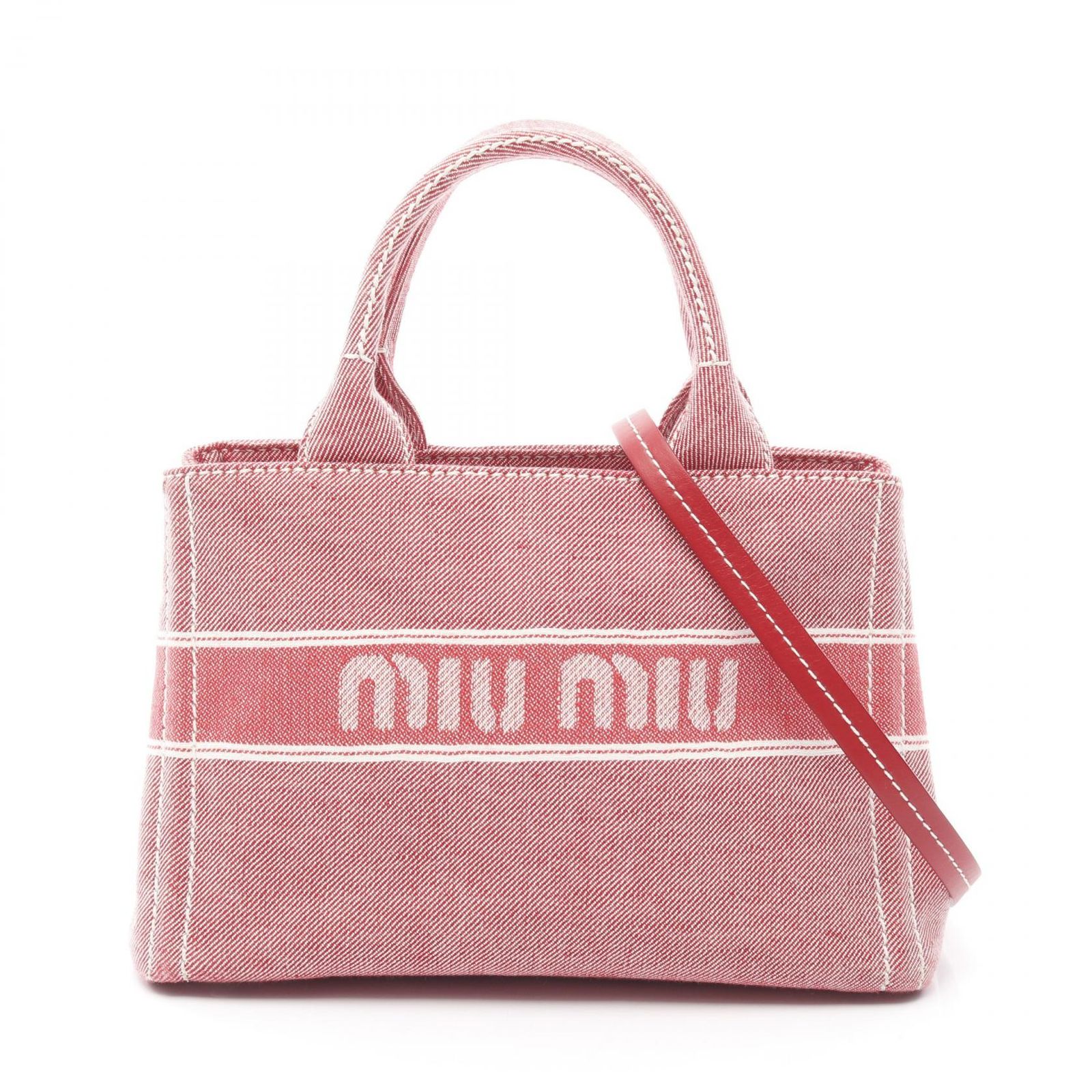 MIU MIU☆Logo-Detailed トートバック♪送料込 Miu Miu ミュウ ミュウ DENIM LOGO トートバッグ - メルカリ