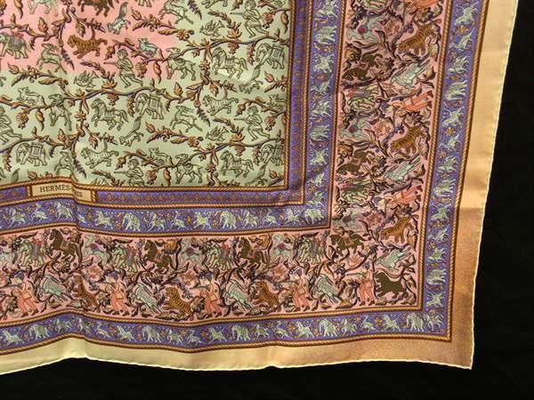 HERMES 大判スカーフ　カレ 90 CHASSE EN INDEインドの狩猟 665d507881847.webp
