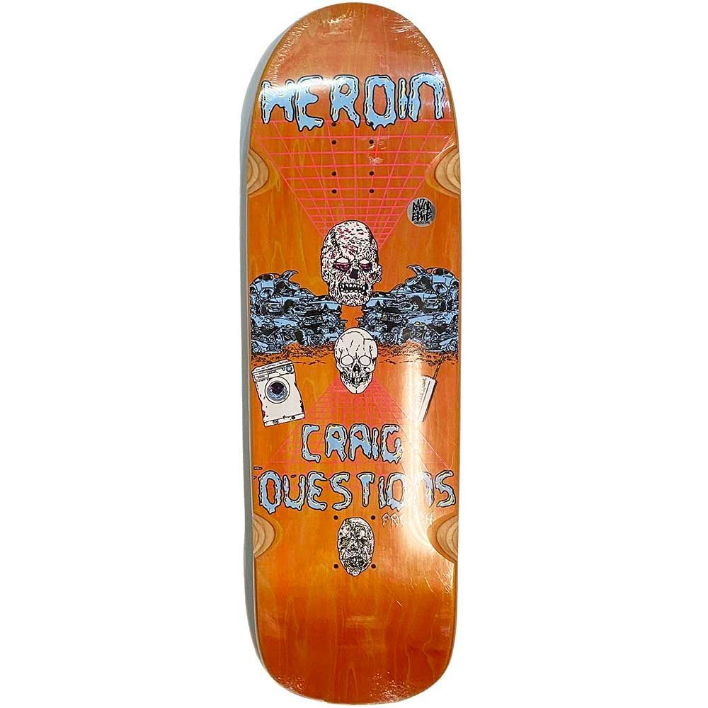 9.5インチ HEROIN ヘロイン CRAIG QUESTIONS JUNKYARD GOD RAZORTOP EDGE Assorted Veneers DECK デッキ 板 クルーザーにも最適です【スケートボード/スケボー/SKATEBOARD】