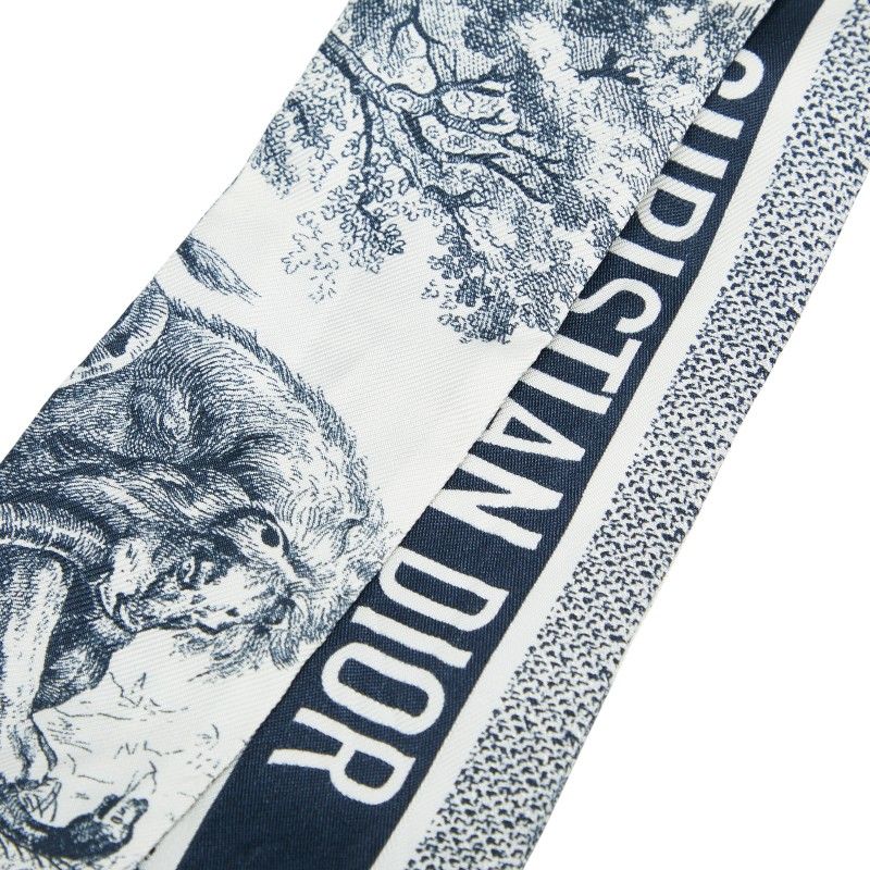 ディオール ミッツァ ホワイト ネイビー シルク レディース Dior 1-0229403