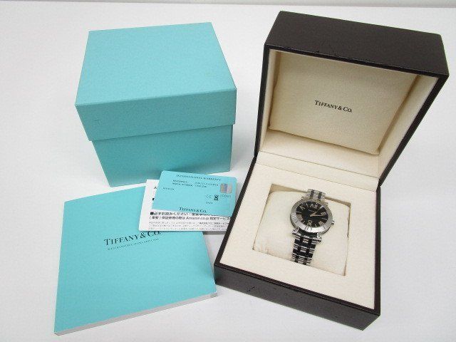 Tiffany＆Co. ATLAS アトラス Z1301.11.11A10A00A レディース腕時計 クオーツ ブラック×シルバー 未稼働品 760-331-25000_0575