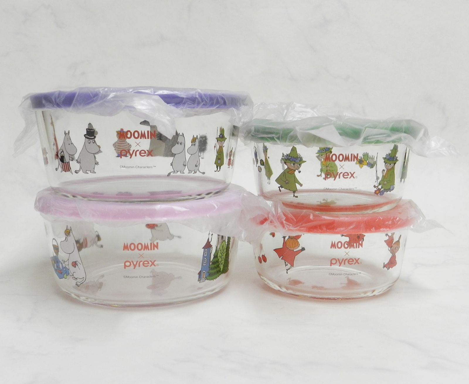 ■ ムーミン pyrex パイレックス ガラス ストレージセット 保存容器 未使用品！