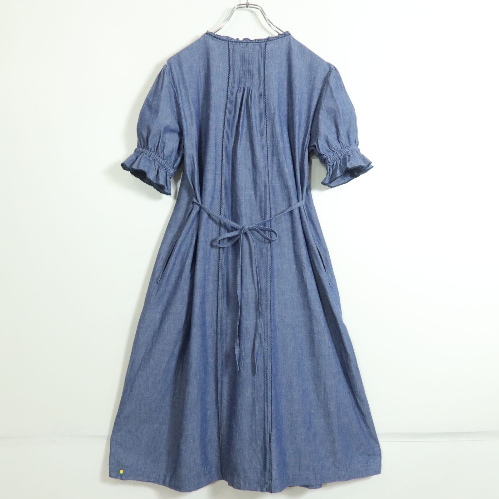 ピンクハウス☆モチーフ付き♪デニムの半袖ワンピース ブルー系