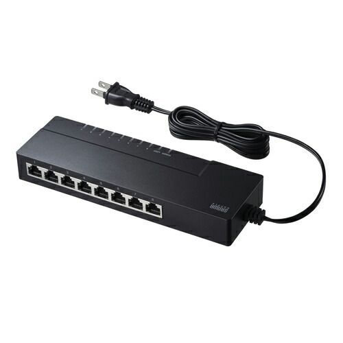 ギガビット対応タップ型スイッチングハブLAN-GIGAT803BK サンワサプライ