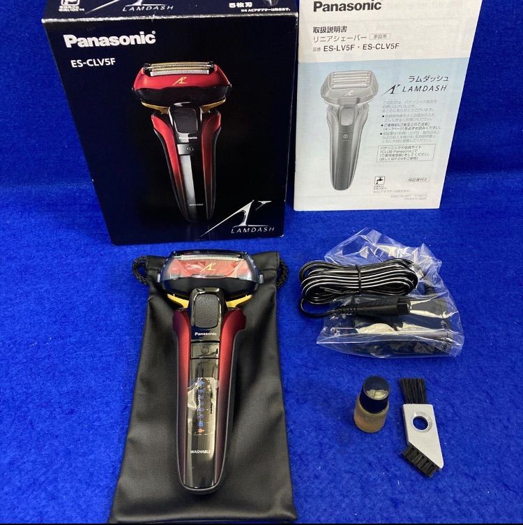 展示保証☆パナソニック ES-CLV5F-R 5枚刃 赤 メンズシェーバー - 格安