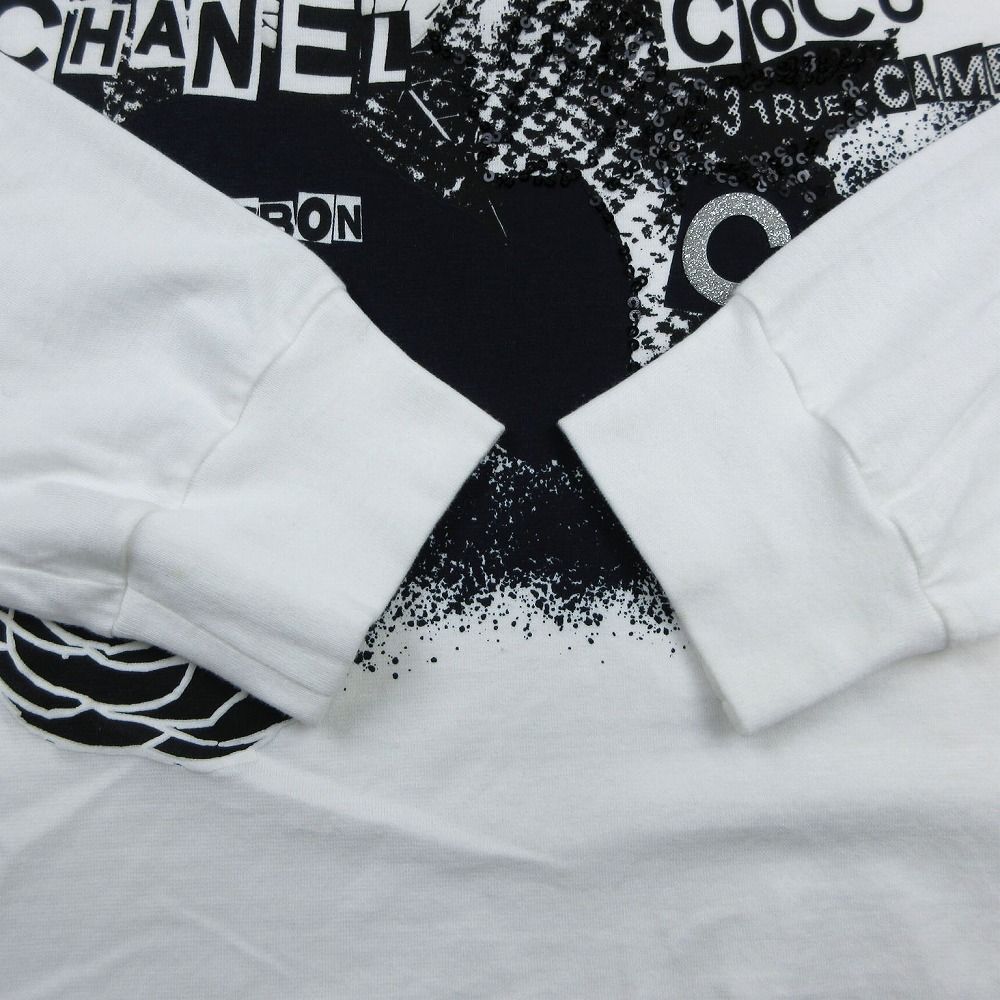 CHANELシャネル☆ココマークカメリアロンT CHANELシャネル 20P ロングTシャツ レディース S ホワイト コットン