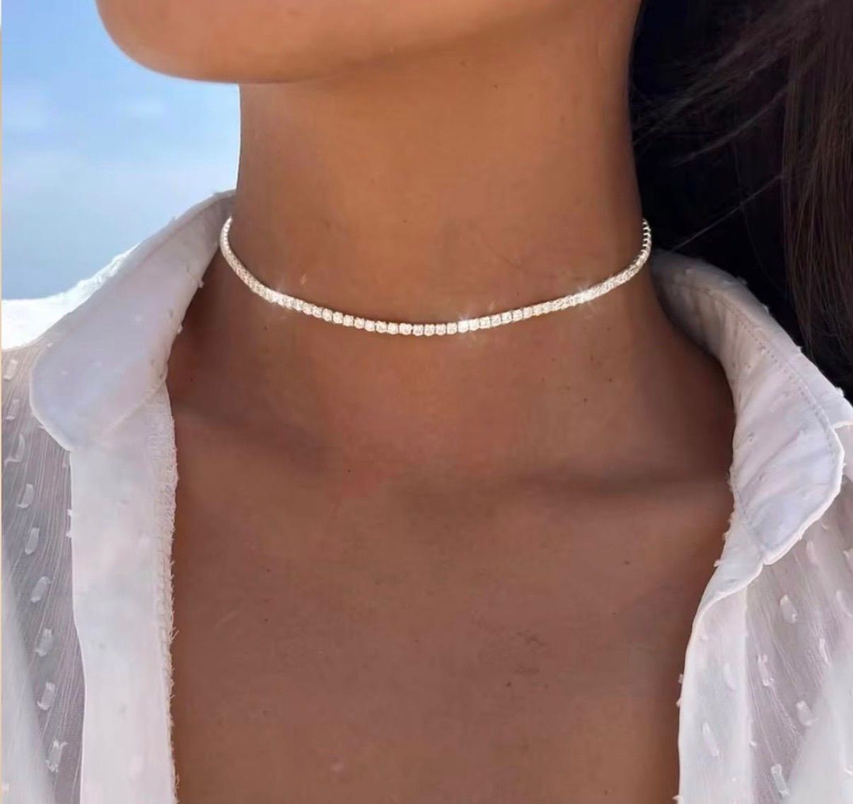 ユニセックス】モアサナイト×S925テニスチェーンネックレスGRA鑑定書付き