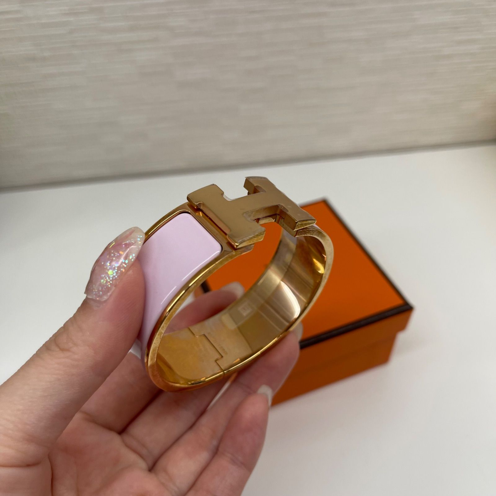 HERMESエルメスバングル ローズゴールド/ドラジェ HERMES エルメス