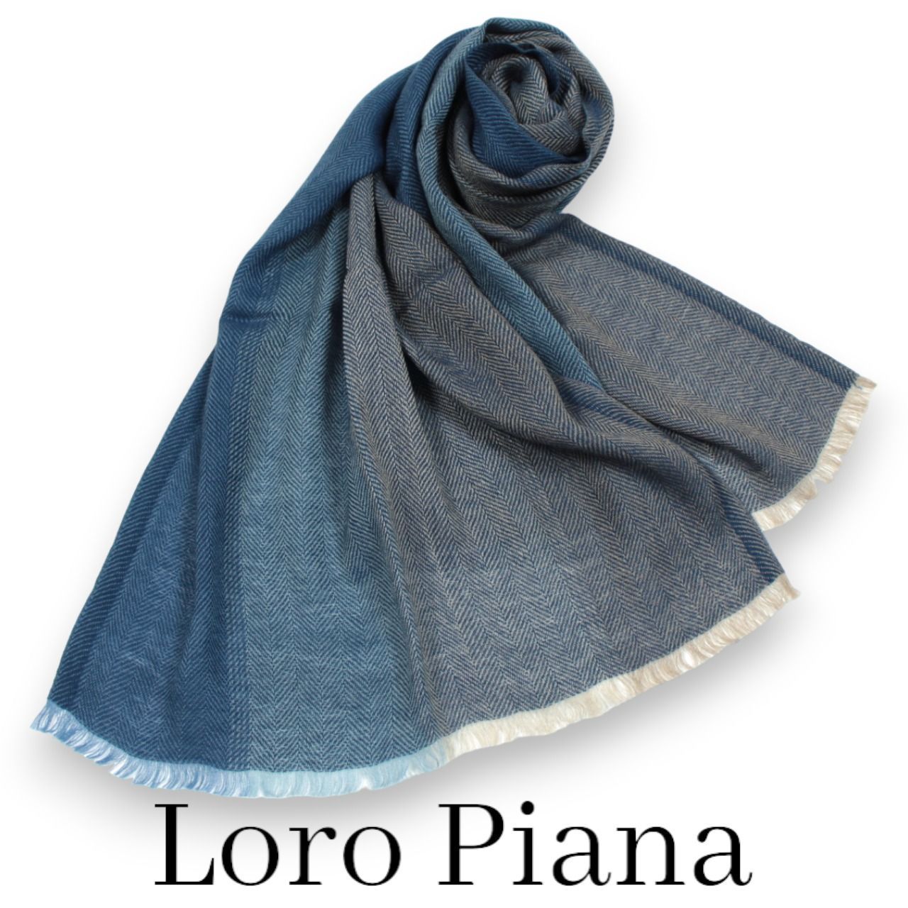 Loro Piana スカーフ カシミヤ シルク ラメ入り ダークブラウン-