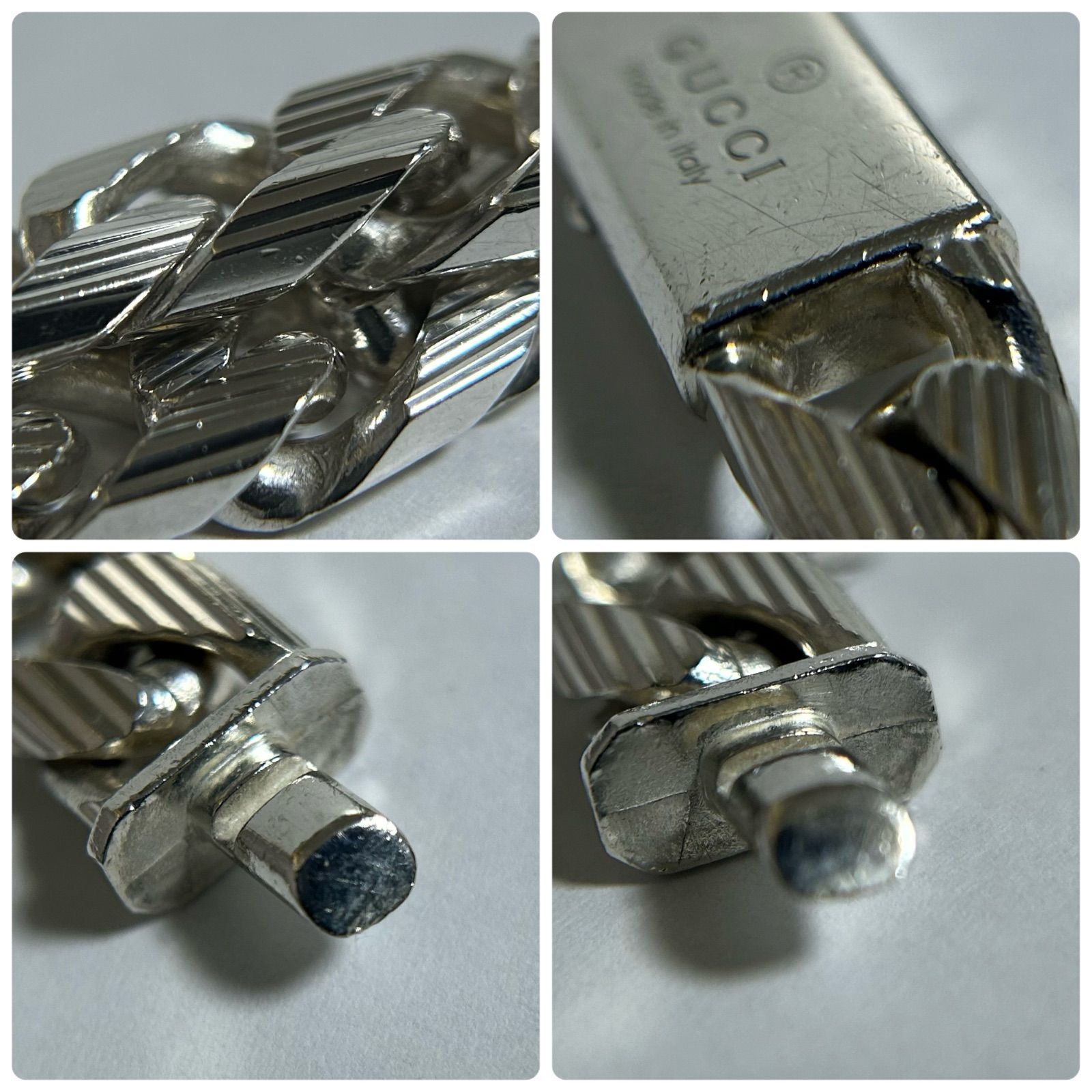 使用感有】グッチ ブレスレット 喜平 ストライプ 925 GUCCI #18 - メルカリ