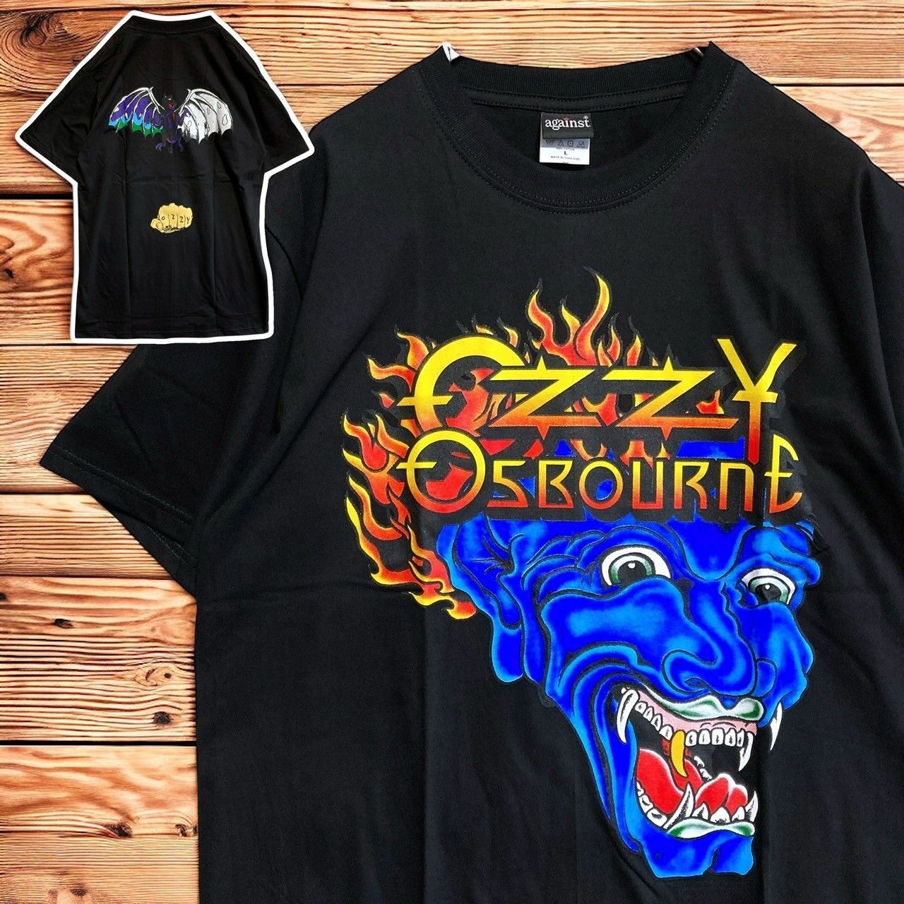 オジーオズボーン OZZY OSBOURNE ブラックサバス 黒 鬼 バンド T