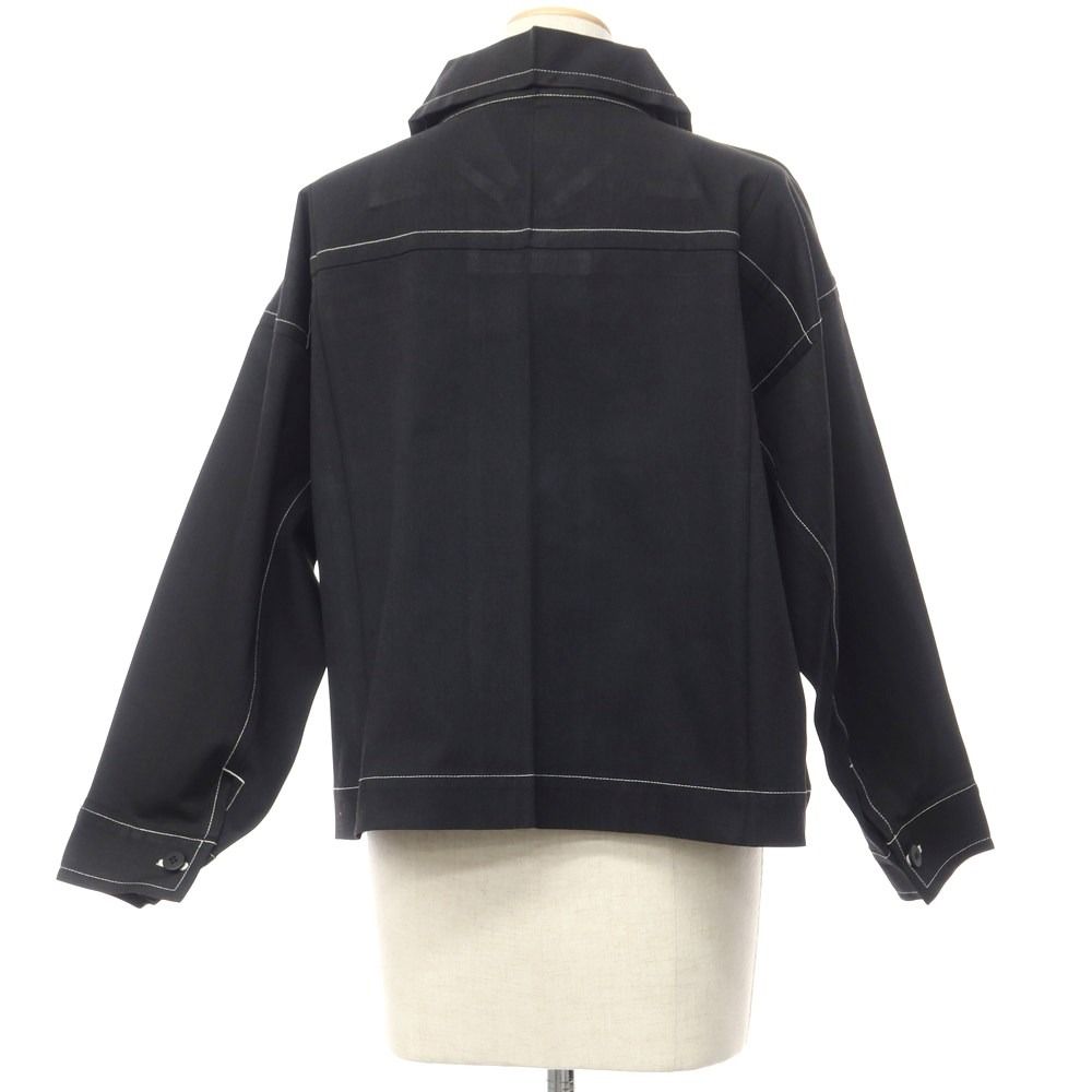 【中古】ミー イッセイミヤケ me ISSEY MIYAKE 2023年秋冬 ワークジャケット カバーオール ブラック【サイズ表記なし（L位）】【レディース】-2