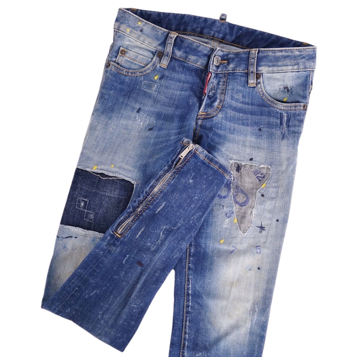 美品 ディースクエアード DSQUARED2 パンツ デニムパンツ ダメージ加工