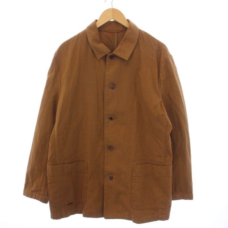 パパス Papas MANIERE DE HEMING ステンカラージャケット 50 L 茶 ブラウン /BM BM