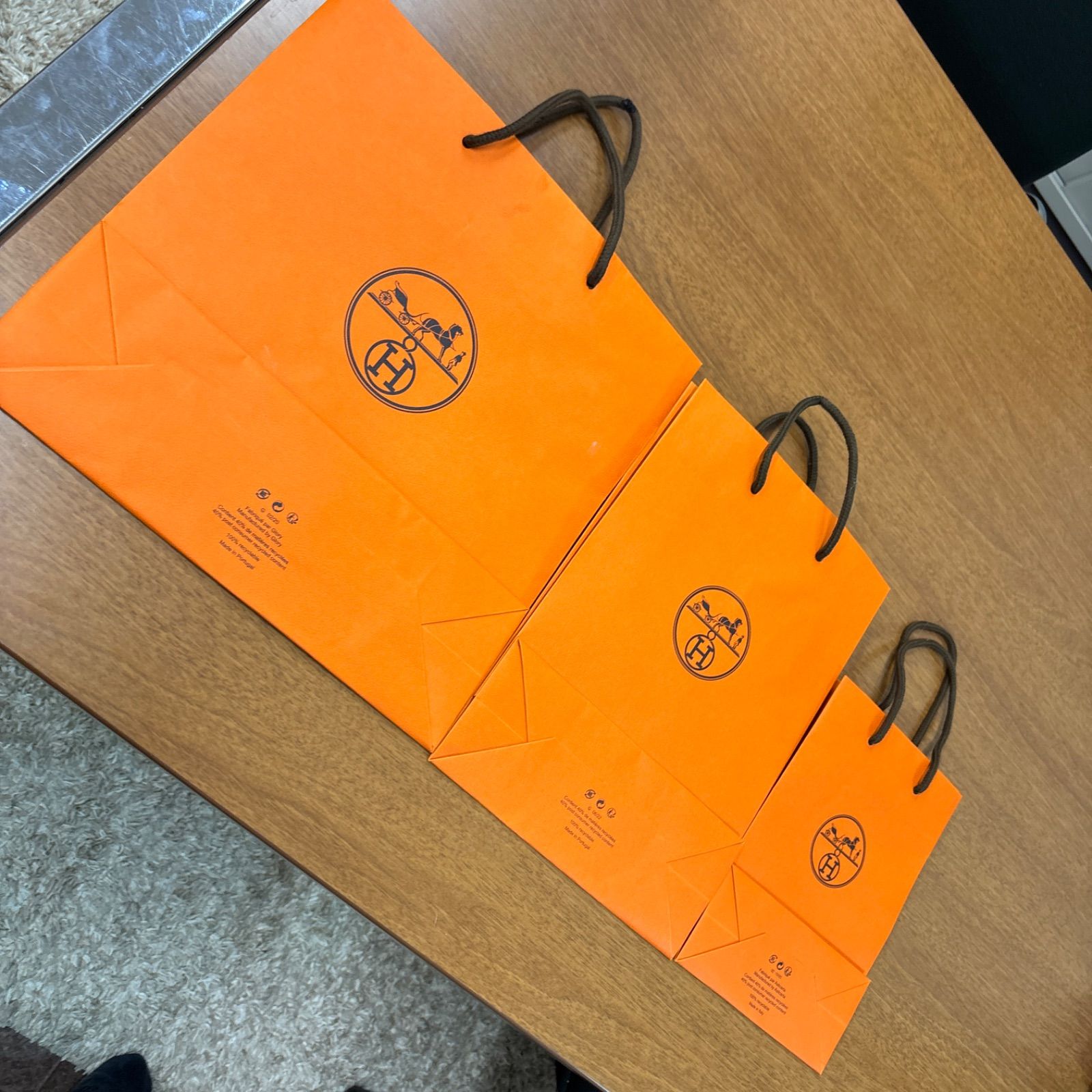 HERMES エルメス ショッパー袋 3サイズ セット - メルカリ
