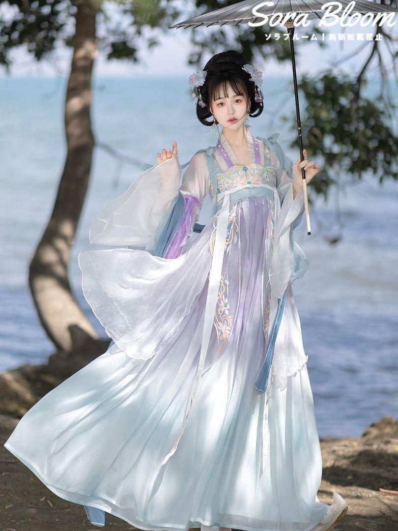 漢服 コスプレ ワンピース 唐装 仙女服 中華風 コスプレ衣装 刺繍 可愛 民族風 制服 女装 舞台衣装 キャラクター衣装 学園祭 文化祭 雰囲気 お呼ばれ イベント 大人 舞台 新年会 HF-219