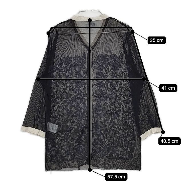 アンティパスト　シースルーカーディガン ANTIPAST シースルー ナイロン シアー 花柄 フロッキー