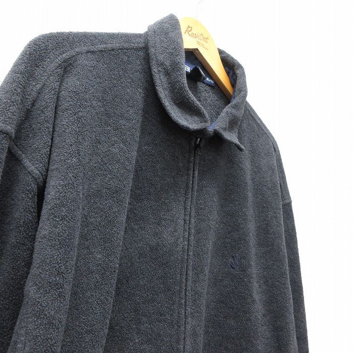 XL|古着 ノーティカ 長袖 ブランド フリース ジャケット メンズ 90s ワンポイントロゴ 濃グレー spe 25sep26 アウター USTAUSTRALIA_COM_AU