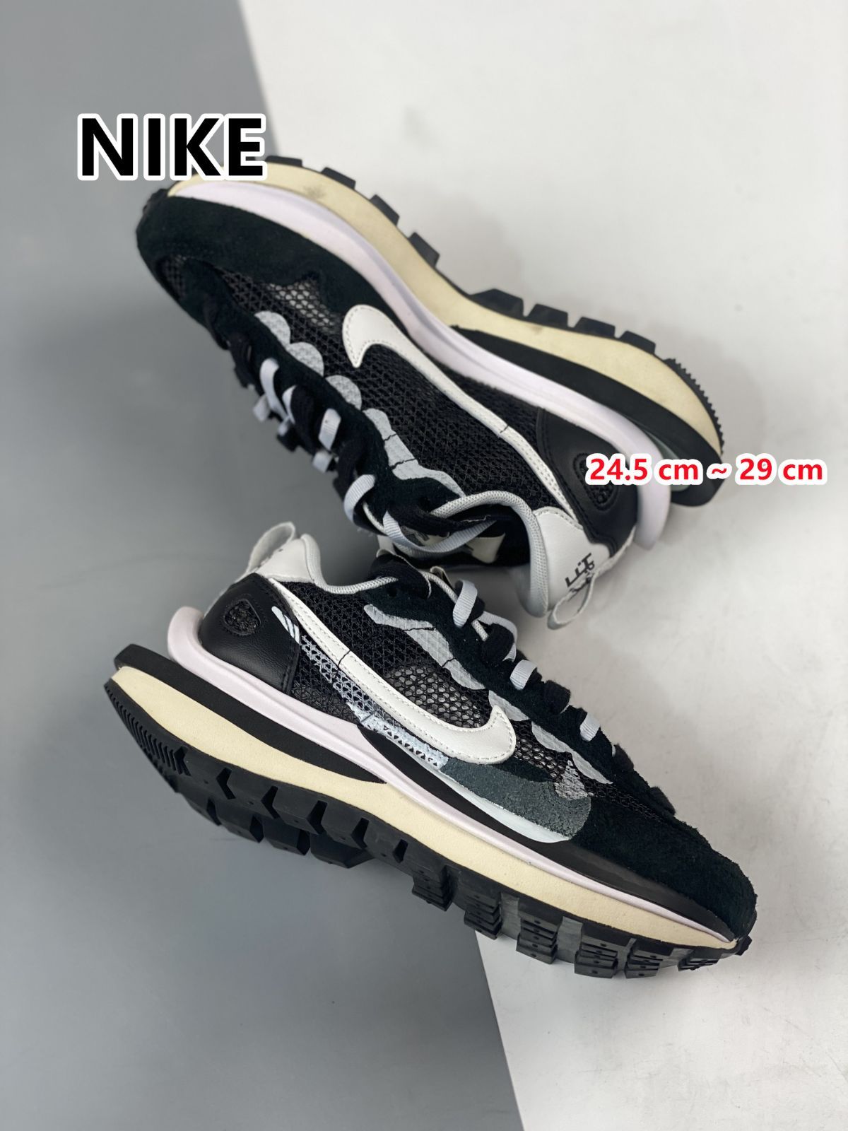 新品 未使用 sacai × Nike サカイ × ナイキ ヴェイパー ワッフル ブラックアンドホワイト CV1363-001 男女兼用