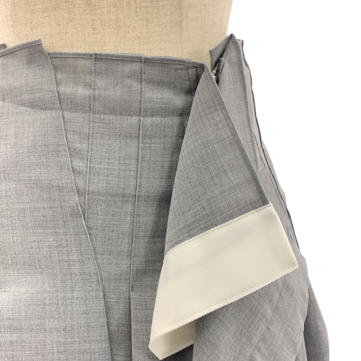 sacai サカイ ZIP Suiting Skirt ジップ プリーツ スカート 1 グレー レディース