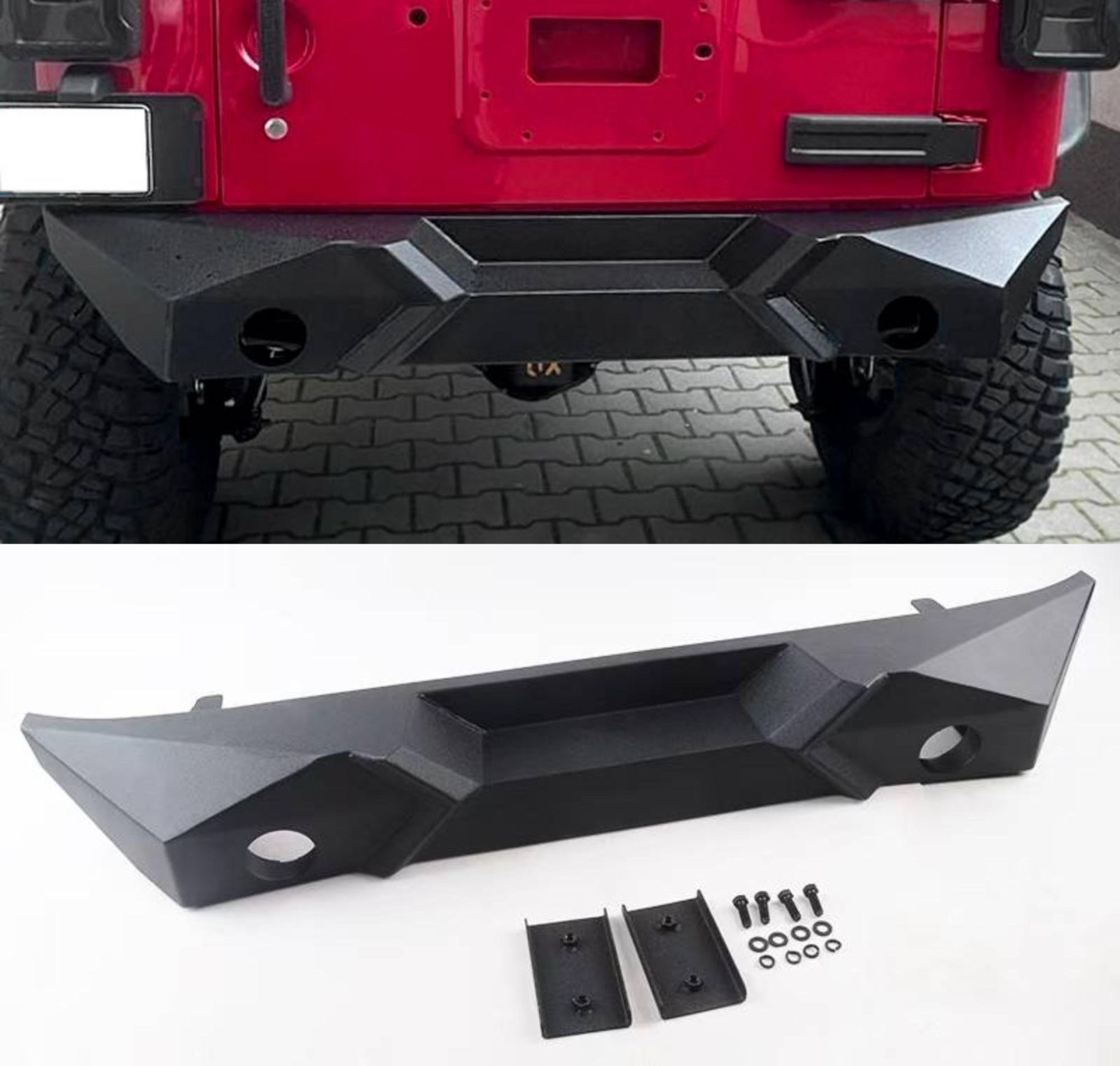 m*y様 Jeepラングラーリヤバンパー ラングラー JK リアバンパー X-Style リヤバンパー ブラック 黒
