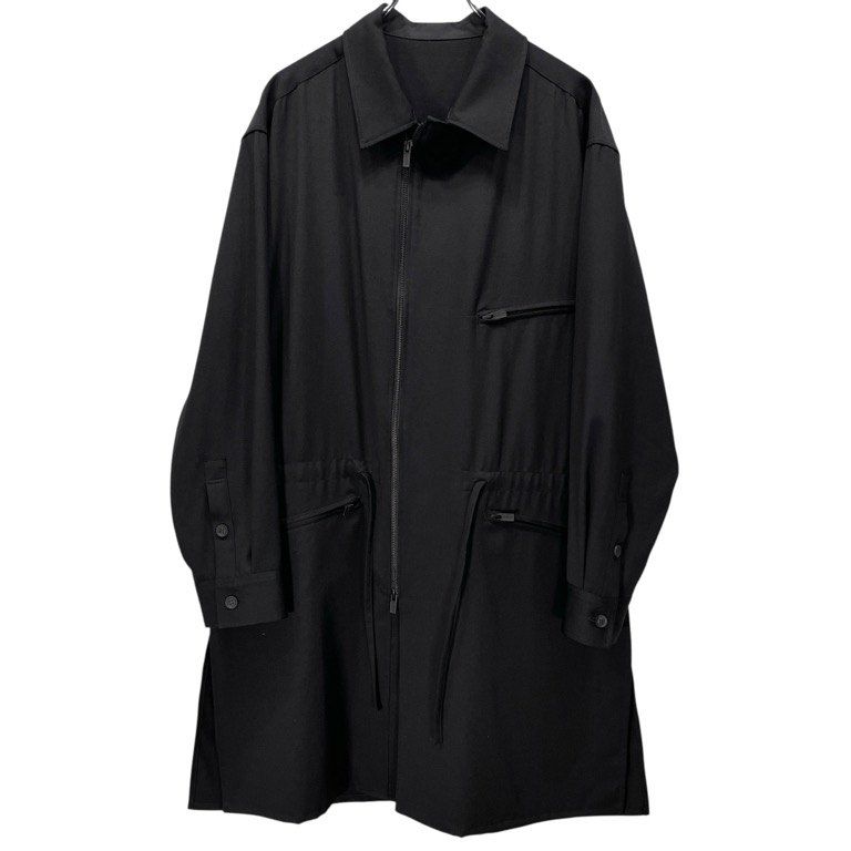 Yohji Yamamoto Pour Homme 22AW WOOL GABARDINE FASTENER BLOUSON ウールギャバジンファスナーロングジャケット コート