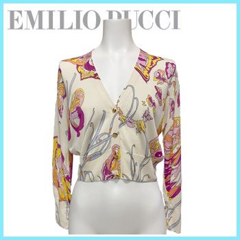 【EMILIO PUCCI】エミリオプッチ シルクプリントニット EMILIO PUCCI】エミリオプッチ シルクプリントニット