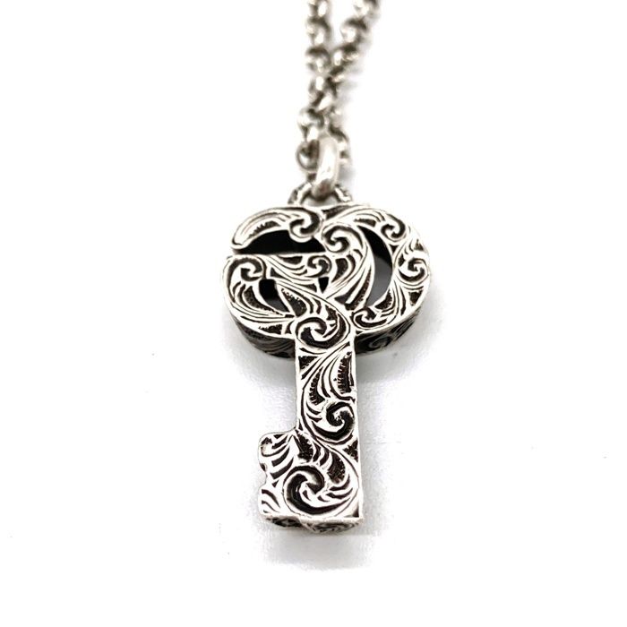 ☆GUCCI グッチ ダブルGキー アラベスク ネックレス ag925 シルバー