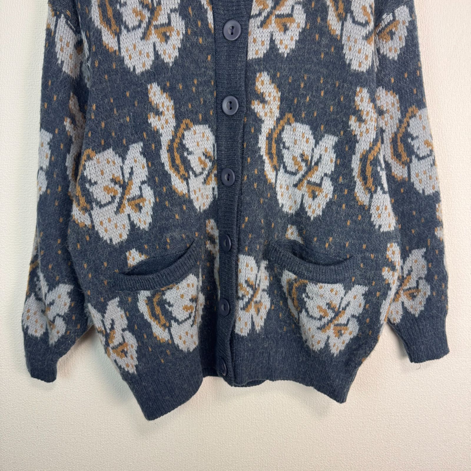 90s vintage ヴィンテージ カーディガン 総柄 花柄 ニット 