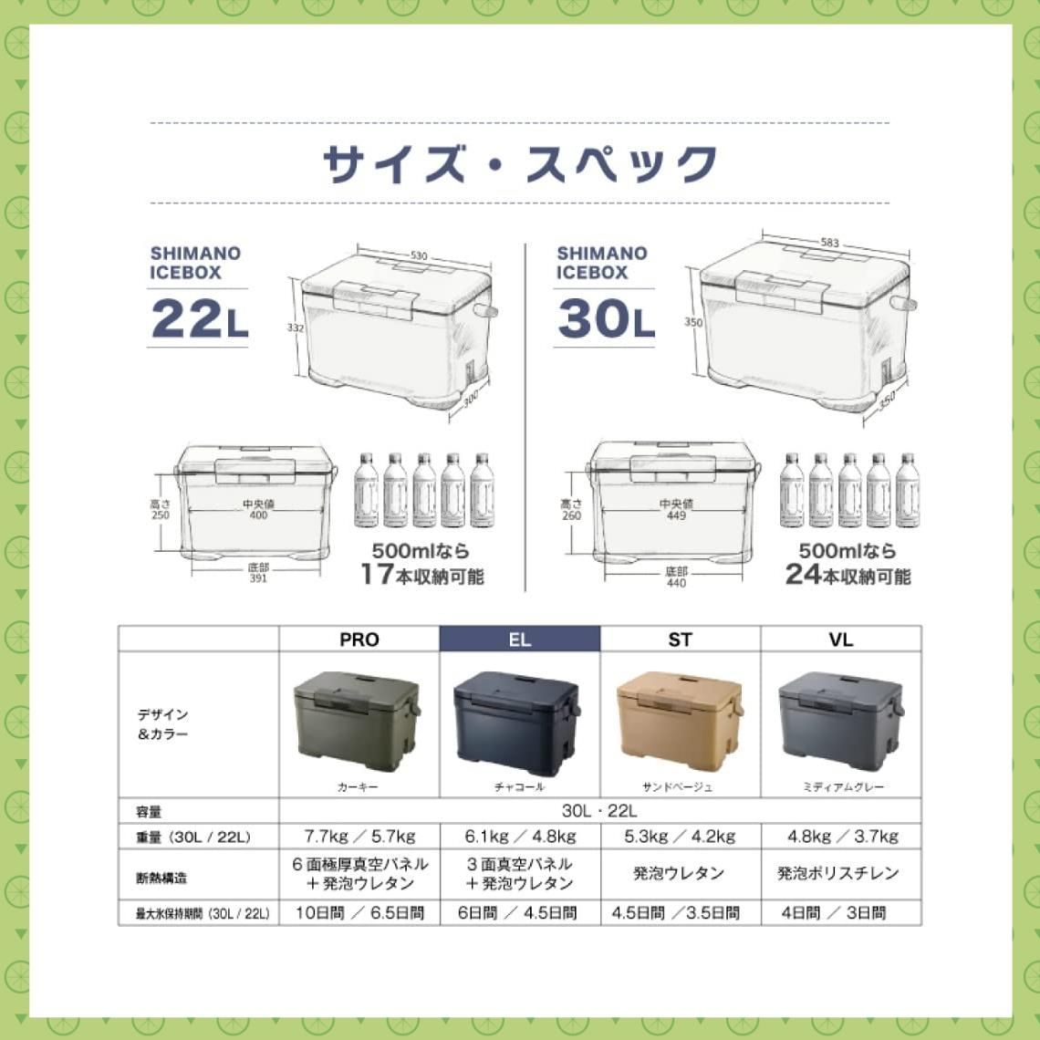 人気商品】ICEBOX アイスボックスEL EL 22L 22L NX-222V チャコール クーラーボックス 01 チャコール [シマノ] 22L  - メルカリ