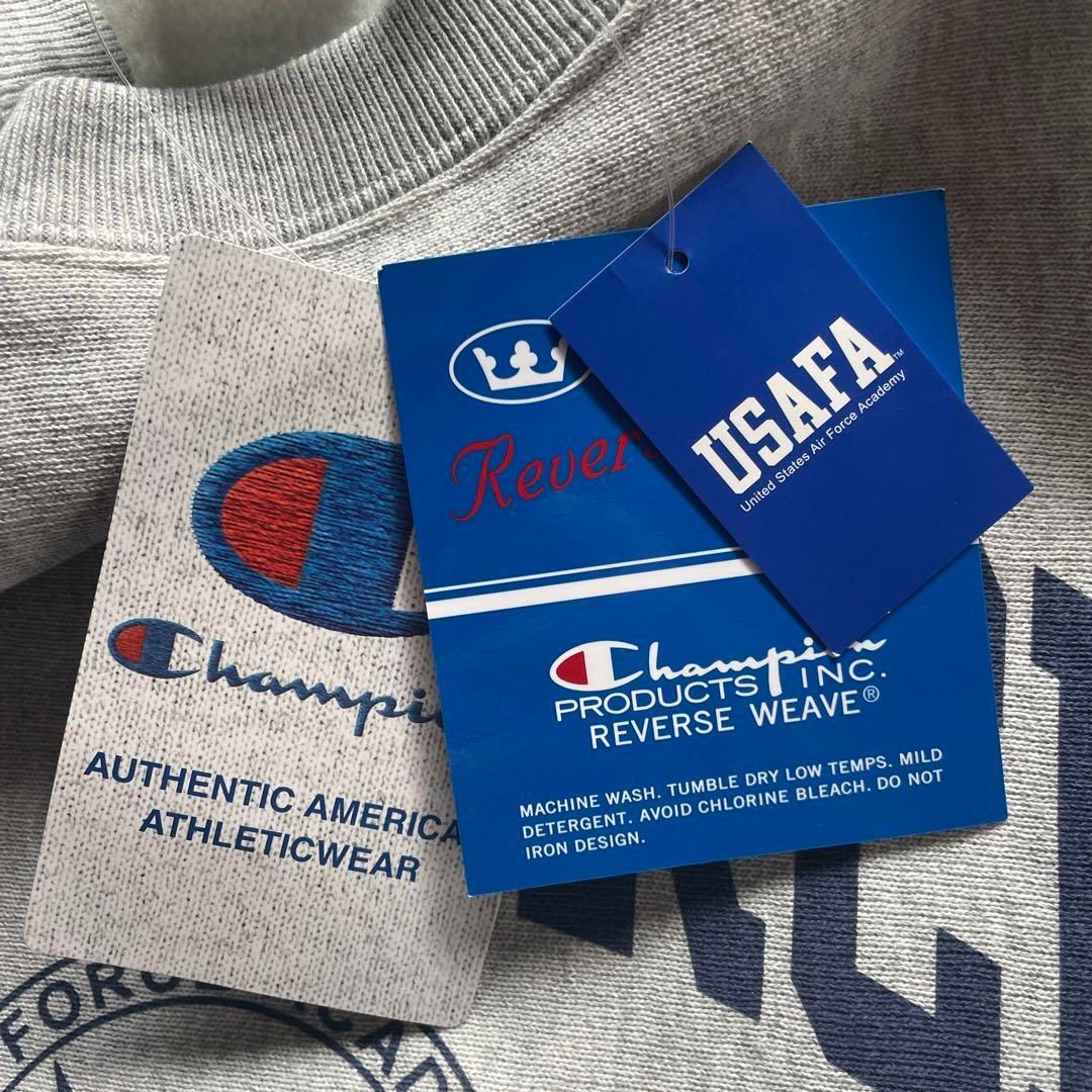 新品 25年秋冬 青単色タグ チャンピオン リバースウィーブ USAFA L
