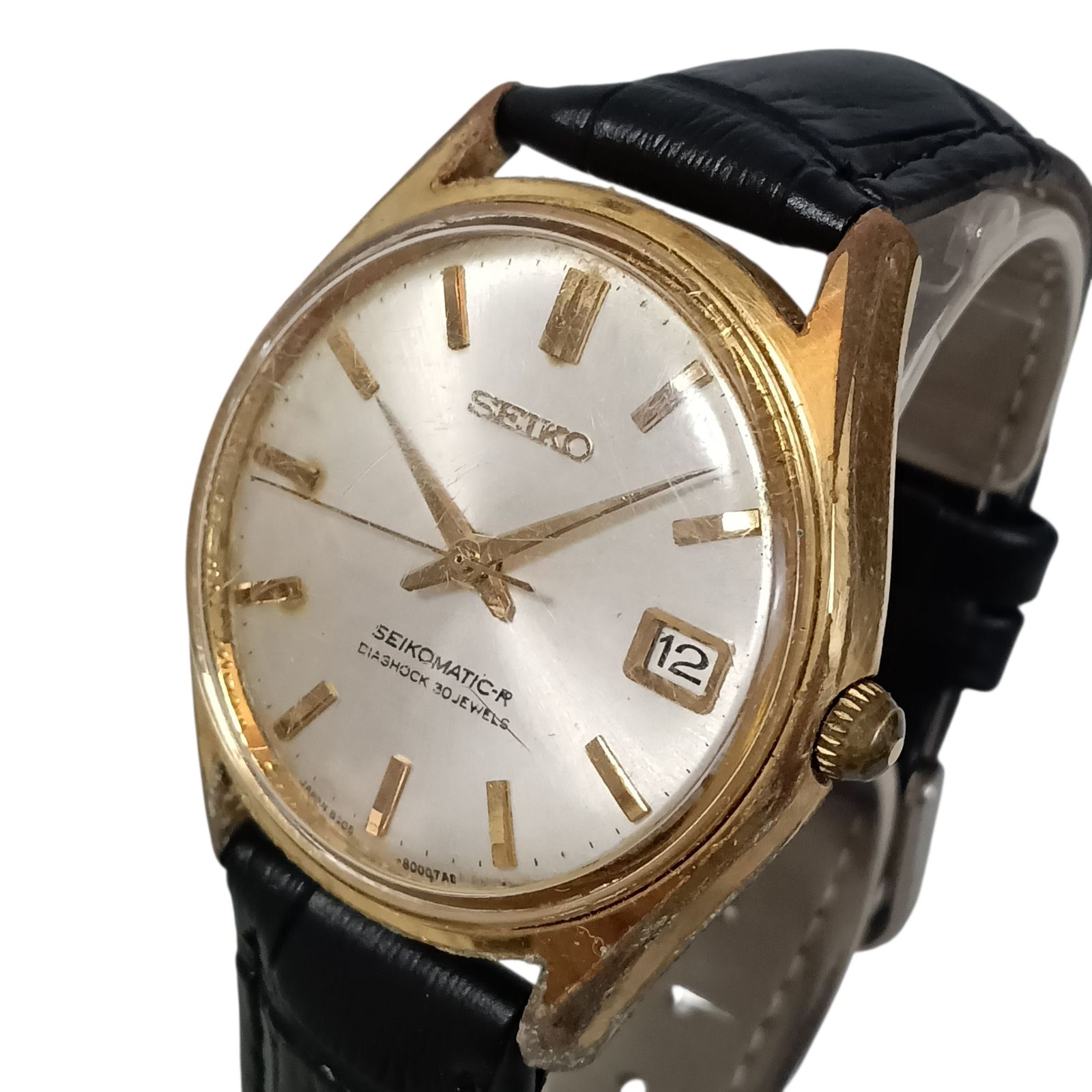 稼働 1024-1 SEIKO MATIC-R セイコー マチックR 8305-8010 メンズ腕時計 自動巻き デイト ゴールド文字盤