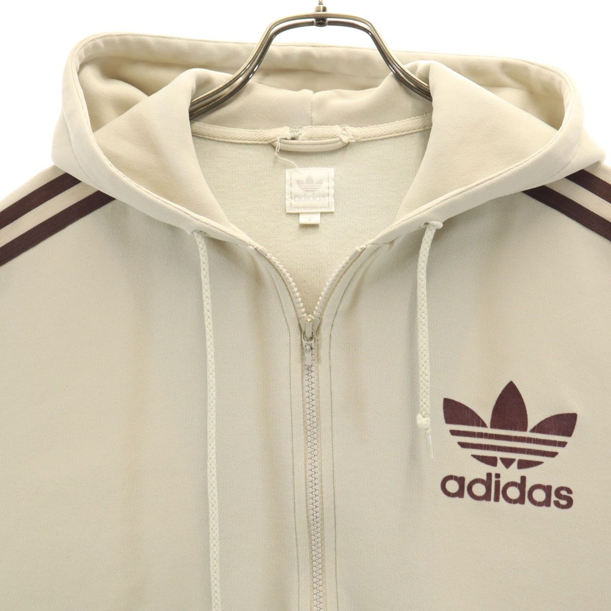 adidas アディダス トレフォイルロゴ 長袖 ジップパーカー O ベージュ 
