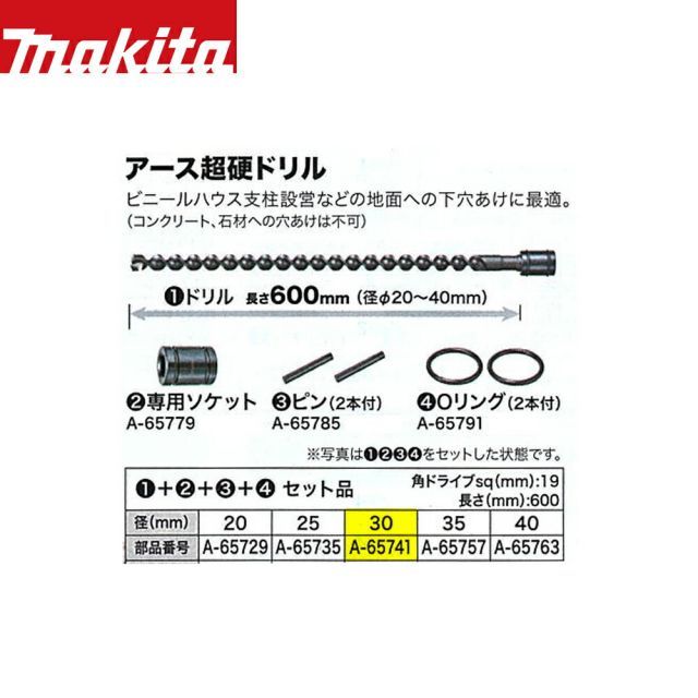 Φ30mmアースドリルキットset 40Vmax