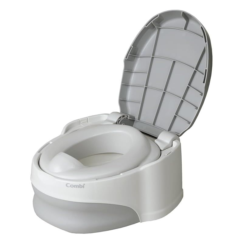 コンビ トイレトレーニング ベビーレーベル 洋式おまるでステップ グレー おまる 1歳頃~|補助便座 ステップ 1歳6ヶ月頃~対象 0