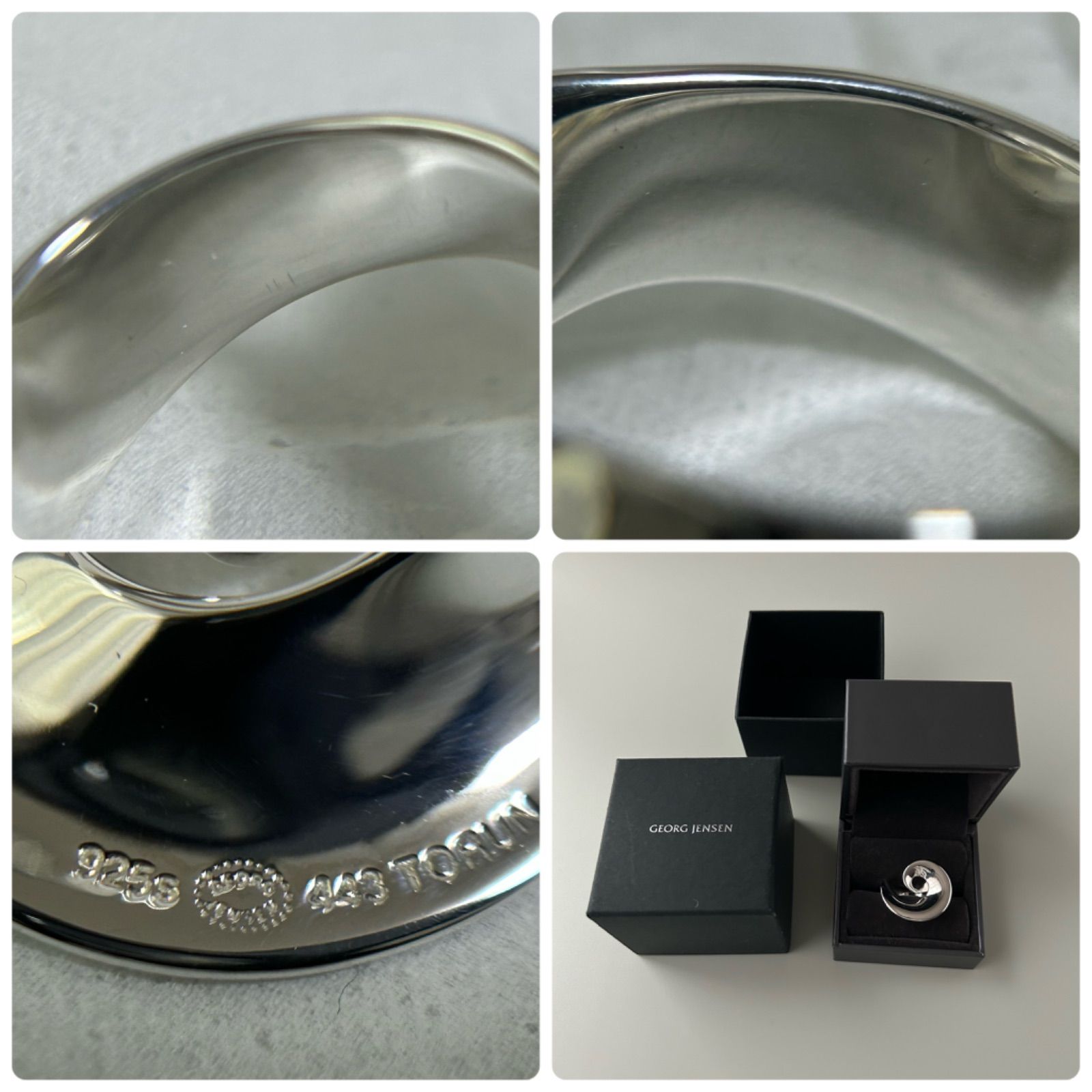 良品 ジョージジェンセン リング 指輪 メビウス うずまき TORUN 443 AG925 約11.5号 Georg Jensen