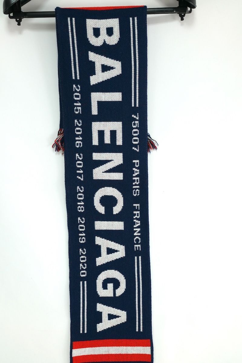 未使用品BALENCIAGA ブラック サッカーマフラー Tokyo 楽天市場